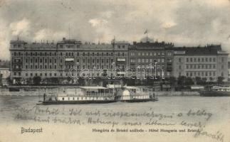 Budapest V. Hungária és Bristol szálloda, gőzhajó (kis szakadás / small tear)