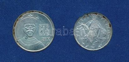 1972. 50Ft Ag + 100Ft Ag "Szent István" pár, kék plasztiktokban T:BU kis patina