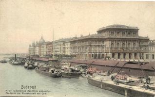 Budapest V. Magyar Tudományos Akadémia, rakpart, uszályok (EK)