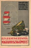 'Ez legyen ezentúl Magyarország címere?' kiadja Magyarország Területi Épségének Védelmi Ligája / Hungary's rivers, irredenta s: Tary L.