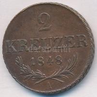 Ausztria 1848A 2kr Cu T:2 Austria 1848A 2 Kreuzer Cu C:XF Krause KM#2188