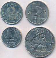Vegyes: Izrael 1980. 5L Ni "25 éves az Izraeli Bank" + 1984. 10Sh Cu-Ni "Hanuka"...