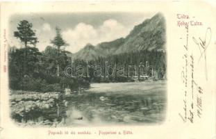 1899 Tátra, Magas Tátra, Tatra; Poprádi tó és a menház / lake and the rest house (EK)