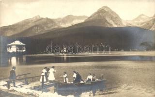 Tátra, Tatra; Csorba-tó, a 'Gizella' evezőscsónak, Paul Giese Foto / lake, rowboat, photo (non PC)