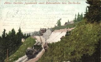 Tátra Csorba-tó, fogaskerekű vasút; Cattarino S. kiadása (érdekes levélszöveggel) / cogwheel railway