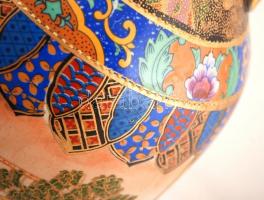 Jelzett kínai padlóváza, kézzel festett, hibátlan, m:60 cm