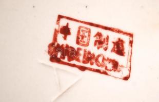 Jelzett kínai padlóváza, kézzel festett, hibátlan, m:60 cm