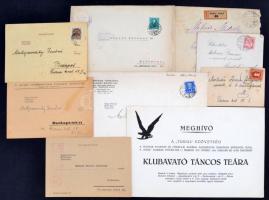 cca 1930-1940 Turul és más bajtársi egyesületek, szövetségek 24 db meghívója vegyes témájú rendezvényekre, hozzá borítékokkal