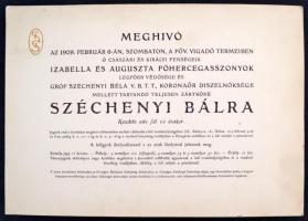 1909 A Széchenyi bál meghívója és műsora