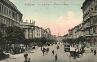 Budapest V. Váci körút, villamos, lovas (Rb)