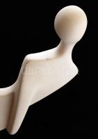 Jelzés nélkül: Figura. Bisquit porcelán, fa talapzat, m:32 cm