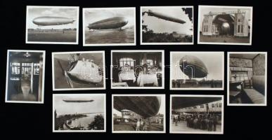 cca 1930 Graf Zeppelin fotó, 12 db-os eredeti tokban, 6x9cm
