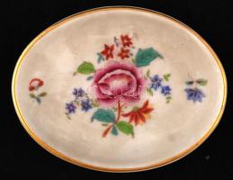 Herendi virág mintás kis tálka, kézzel festett, jelzett, hibátlan, 7,5×5,5 cm
