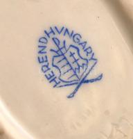 Herendi virág mintás kis tálka, kézzel festett, jelzett, hibátlan, 7,5×5,5 cm