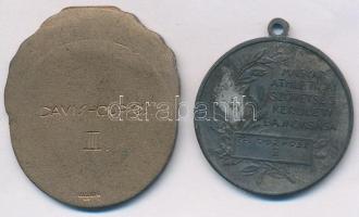 ~1920-1930. "Magyar Athletikai Szövetség Kerületi Bajnoksága" fém díjérem (35mm) + "P...