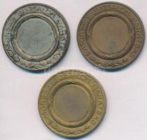 ~1930. "Magyar Testgyakorlók Köre 1888. / Bátorság - Buzgalom - Barátság" (3x) Br, ezüstöz...