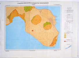 1966-67 Balaton környékének építésföldtani térképsorozat, Tihany, 1:10000, 9db, 58x83cm