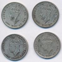 Kanada / Új-Fundland 1941-1945. 10c Ag "VI. György" (4x) T:2-
Canada / Newfoundland 1941-...