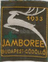Cserkész:Kézzel kivarrt cserkész embléma az 1933 évi Budapest-Gödöllői Jamboree-re.
