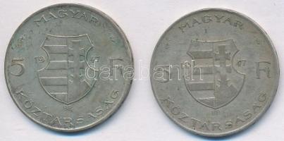 1947. 5Ft Ag "Kossuth" (2x) T:3