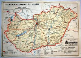 Térkép:Csonka-Magyarország térképe (A 30-as évekből) összesvasút, autó és főútvonallal