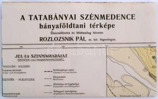 cca 1920 A Tatabányai szénmedence bányaföldtani térképe, Rozlozsnyik Pál, 1:12500, 70x72cm