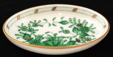 Herendi indiai kosár mintás kis tálka, kézzel festett, jelzett, hibátlan, 7,5×5,5 cm