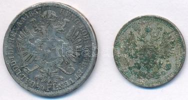 Vegyes: Ausztria / olasz verdejel 1857V 1/4Fl Ag "Ferenc József" + Orosz Birodalom 1915. 1...
