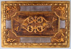 Bizsus doboz belső tükörrel, festett fa, apró lepattanásokkal, 30×20 cm, m:9 cm