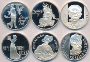 1976-1977. 200Ft Ag (6xklf) Teljes "Festőművész-sor": "Derkovits, Munkácsy, Szinyei, ...