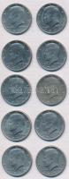 Amerikai Egyesült Államok 1971-1971D 1/2$ "Kennedy" (10x) T:2-
USA 1971-1971D 1/2 Dollar ...