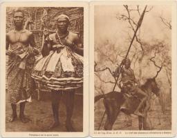 14 db RÉGI fekete-fehér afrikai motívum és városképes lap, vegyes minőség / 14 old black and white A...