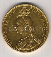 Nagy-Britannia 1887. 5Pounds Au "Victoria" 39,94g T:2 ph RR!! Csak 54000!