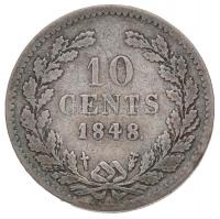 Hollandia 1848. 10c Ag "II. Vilmos" (1,35g) T:2-,3
Netherlands 1848. 10 Cents Ag "Wi...