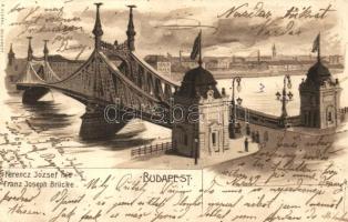 Budapest, Ferenc József híd, litho (EK)