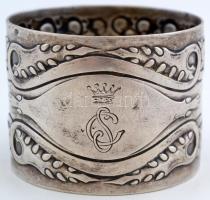 Ezüst (Ag.) szalvétagyűrű, monogramos (CS), jelzett, d:4,5 cm, nettó:43 g