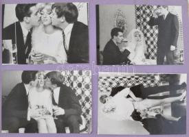 cca 1960-70 Retró pornókép gyűjtemény mappába ragasztva, több, mint 110db különböző minőségben, 9x6c...