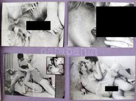 cca 1960-70 Retró pornókép gyűjtemény mappába ragasztva, több, mint 110db különböző minőségben, 9x6c...