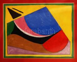 Molnár János (1950-): Görögdinnye, akvarell, papír, jelzett a paszpartu alatt, paszpartuban, üvegeze...