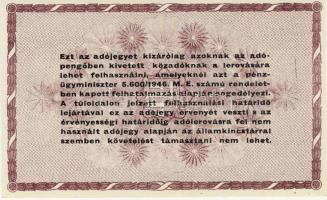 1946. 100.000AP fehér papíron, v.j. nélkül, hátoldalon lemezhibával T:I