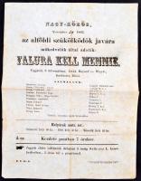 1863 Nagykőrös. Színi előadás plakátja. 23x31 cm