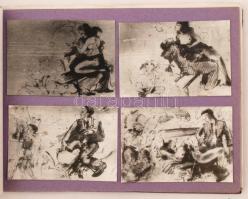 cca 1960-70 Retró pornó karikatúrafotó gyűjtemény mappába ragasztva, cca 35db különböző minőségben, 9x6cm