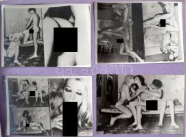 cca 1960-70 Retró  pornófotó gyűjtemény mappába ragasztva, cca 35db különböző minőségben, 9x6cm