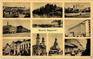 8 db RÉGI városképes képeslap a történelmi Magyarország területéről, Kárpátalja / 8 old town view po...