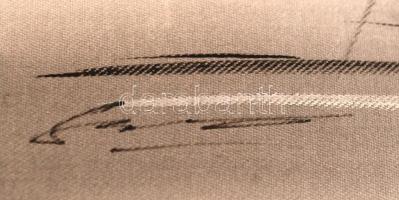 Olvashatatlan jelzéssel: Falu a vízparton, távol-keleti életkép, vegyes technika, vászon, 22×30,5 cm