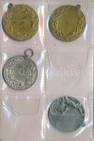 14db-ból álló vegyes fém és bronz sportérem gyűjtemény műbőr albumba rendezve, főleg 1930-as évekből...