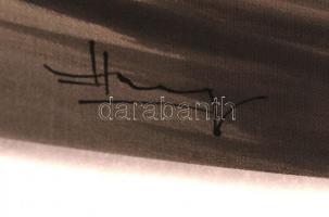 Olvashatatlan jelzéssel: A jól végzett munka öröme, távol-keleti életkép, vegyes technika, vászon, 2...