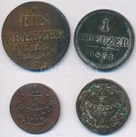 1774S 1/2kr Cu "II. József" + 1816O 1/4kr Cu + 1816B 1kr Cu + 1851B 1kr Cu T:2-,3