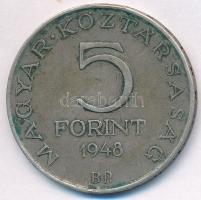 1948. 5Ft Ag "Petőfi" T:2,2- patina