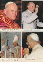 5 db MODERN vallásos motívumlap; II. János Pál pápa / 5 modern religious motive cards; Pope John Paul II